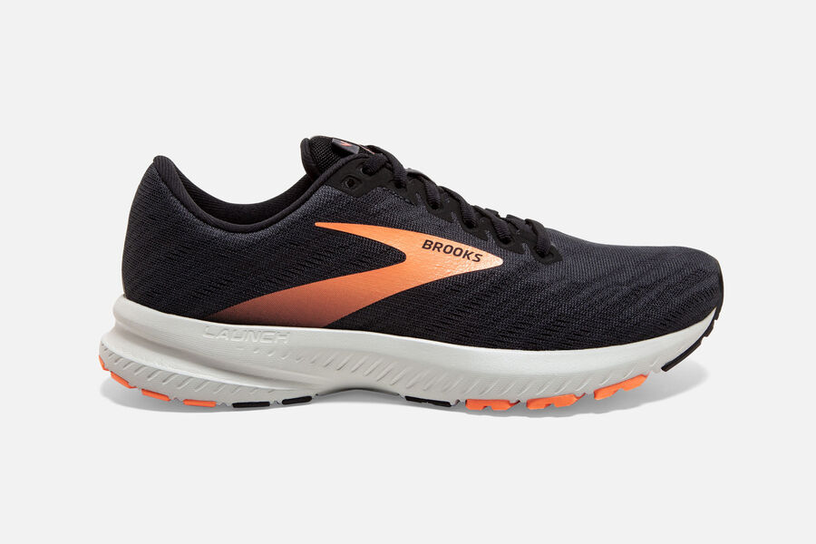 Brooks Running Shoes - Launch 7 Road Womens - Black/Orange - QXS-065231